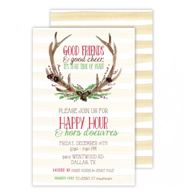 Christmas Invitations, Antlers, Roseanne Beck